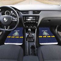 Niue Merry Christmas Car Mats Santa Suit Style With Hiapo Pattern LT03 Set 2pcs - Front Blue - Polynesian Pride