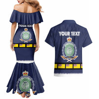 Niue Merry Christmas Couples Matching Mermaid Dress and Hawaiian Shirt Santa Suit Style With Hiapo Pattern LT03 - Polynesian Pride