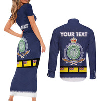 Niue Merry Christmas Couples Matching Short Sleeve Bodycon Dress and Long Sleeve Button Shirt Santa Suit Style With Hiapo Pattern LT03 - Polynesian Pride