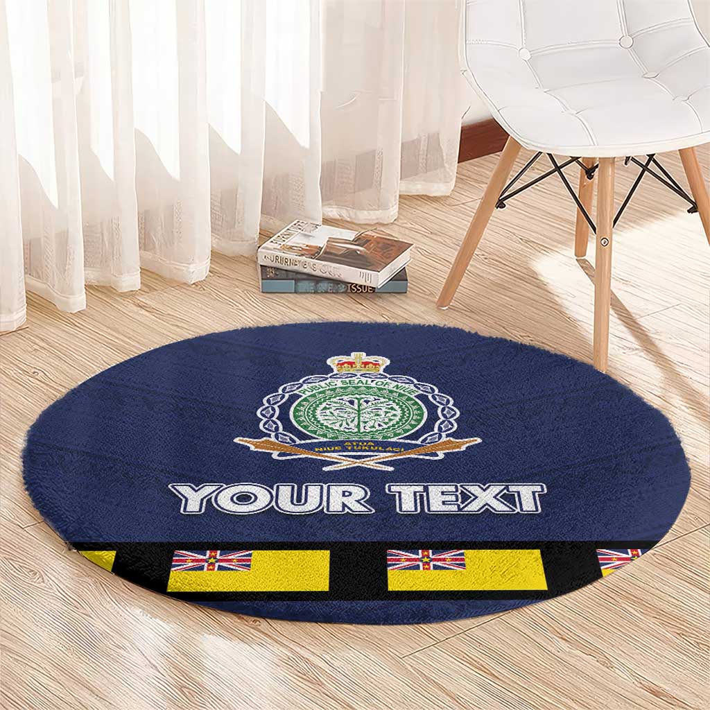 Niue Merry Christmas Round Carpet Santa Suit Style With Hiapo Pattern LT03 - Polynesian Pride