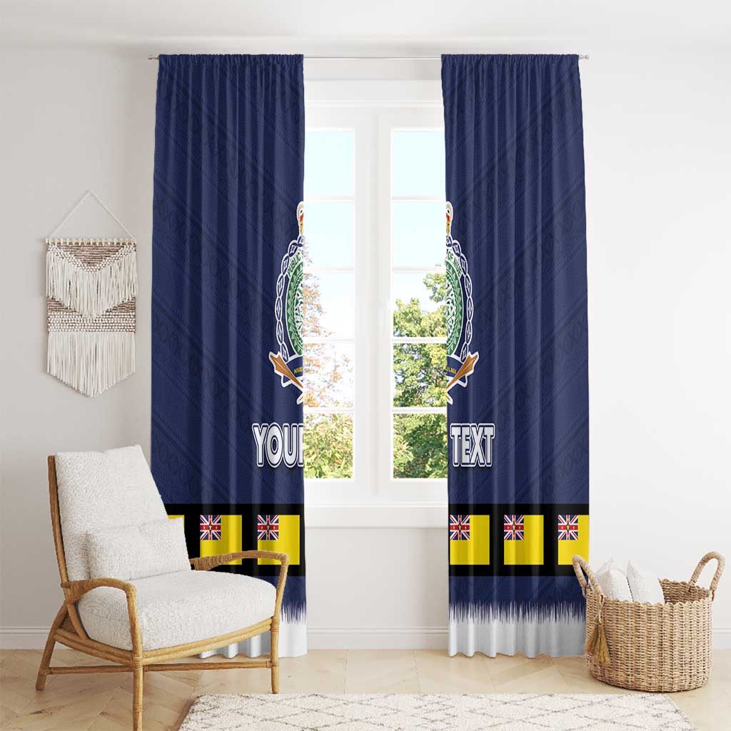 Niue Merry Christmas Window Curtain Santa Suit Style With Hiapo Pattern