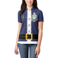 Niue Merry Christmas Women Polo Shirt Santa Suit Style With Hiapo Pattern