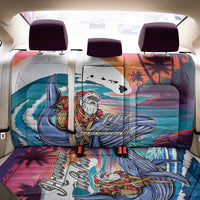 Hawaiian Mele Kalikimaka Back Car Seat Cover Santa Claus Driving The Whale with Sunset Ocean Landscape LT03 - Polynesian Pride