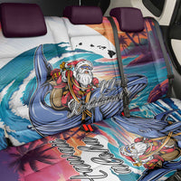 Hawaiian Mele Kalikimaka Back Car Seat Cover Santa Claus Driving The Whale with Sunset Ocean Landscape LT03 - Polynesian Pride