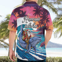 Hawaiian Mele Kalikimaka Hawaiian Shirt Santa Claus Driving The Whale with Sunset Ocean Landscape LT03 - Polynesian Pride