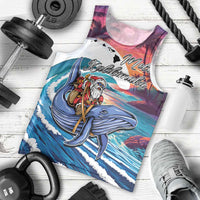 Hawaiian Mele Kalikimaka Men Tank Top Santa Claus Driving The Whale with Sunset Ocean Landscape LT03 - Polynesian Pride