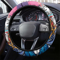 Hawaiian Mele Kalikimaka Steering Wheel Cover Santa Claus Driving The Whale with Sunset Ocean Landscape LT03 - Polynesian Pride