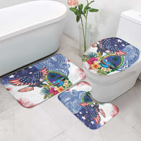 Guam and United States Together Bathroom Set Bald Eagle and Guam Seal with Flower and Tribal Tattoos LT03 - Polynesian Pride