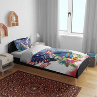 Guam and United States Together Bedding Set Bald Eagle and Guam Seal with Flower and Tribal Tattoos LT03 - Polynesian Pride