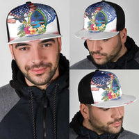 Guam and United States Together Mesh Trucker Cap Bald Eagle and Guam Seal with Flower and Tribal Tattoos LT03 - Polynesian Pride