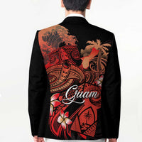 Guam Tribal Chamorro Blazer Polynesian Shark with Plumeria and Sea Vibe LT03 - Polynesian Pride