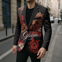 Guam Tribal Chamorro Blazer Polynesian Shark with Plumeria and Sea Vibe LT03 - Polynesian Pride