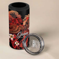 Guam Tribal Chamorro 4 in 1 Can Cooler Tumbler Polynesian Shark with Plumeria and Sea Vibe LT03 - Polynesian Pride