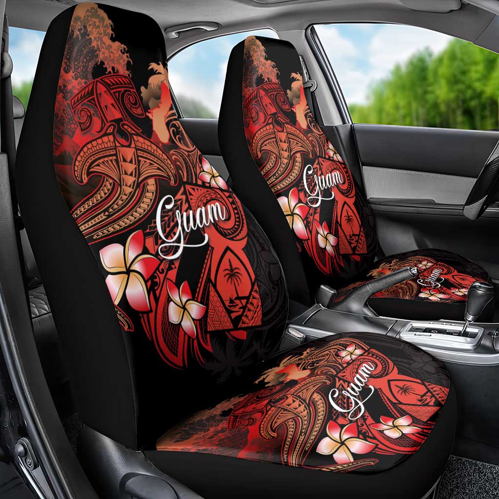 Guam Tribal Chamorro Car Seat Cover Polynesian Shark with Plumeria and Sea Vibe LT03 - Polynesian Pride