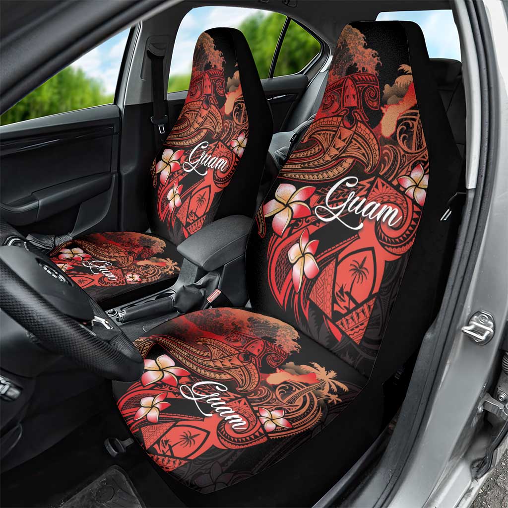Guam Tribal Chamorro Car Seat Cover Polynesian Shark with Plumeria and Sea Vibe LT03 - Polynesian Pride