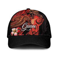 Guam Tribal Chamorro Classic Cap Polynesian Shark with Plumeria and Sea Vibe LT03 Universal Fit Black - Polynesian Pride
