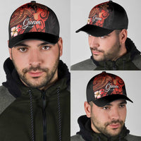 Guam Tribal Chamorro Classic Cap Polynesian Shark with Plumeria and Sea Vibe LT03 - Polynesian Pride
