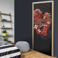 Guam Tribal Chamorro Door Cover Polynesian Shark with Plumeria and Sea Vibe LT03 - Polynesian Pride