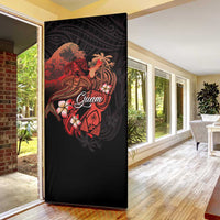 Guam Tribal Chamorro Door Cover Polynesian Shark with Plumeria and Sea Vibe LT03 - Polynesian Pride