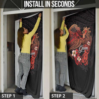 Guam Tribal Chamorro Door Cover Polynesian Shark with Plumeria and Sea Vibe LT03 - Polynesian Pride