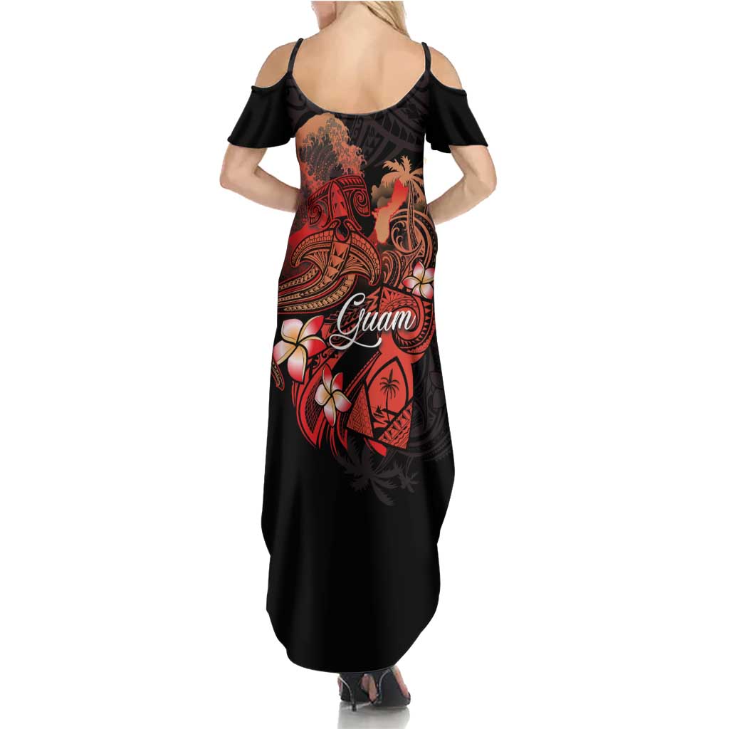 Guam Tribal Chamorro Family Matching Summer Maxi Dress and Hawaiian Shirt Polynesian Shark with Plumeria and Sea Vibe LT03 - Polynesian Pride