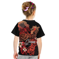 Guam Tribal Chamorro Kid T Shirt Polynesian Shark with Plumeria and Sea Vibe LT03 - Polynesian Pride