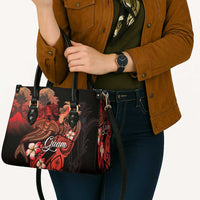 Guam Tribal Chamorro Leather Bag Polynesian Shark with Plumeria and Sea Vibe - Polynesian Pride