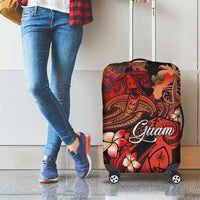 Guam Tribal Chamorro Luggage Cover Polynesian Shark with Plumeria and Sea Vibe LT03 - Polynesian Pride