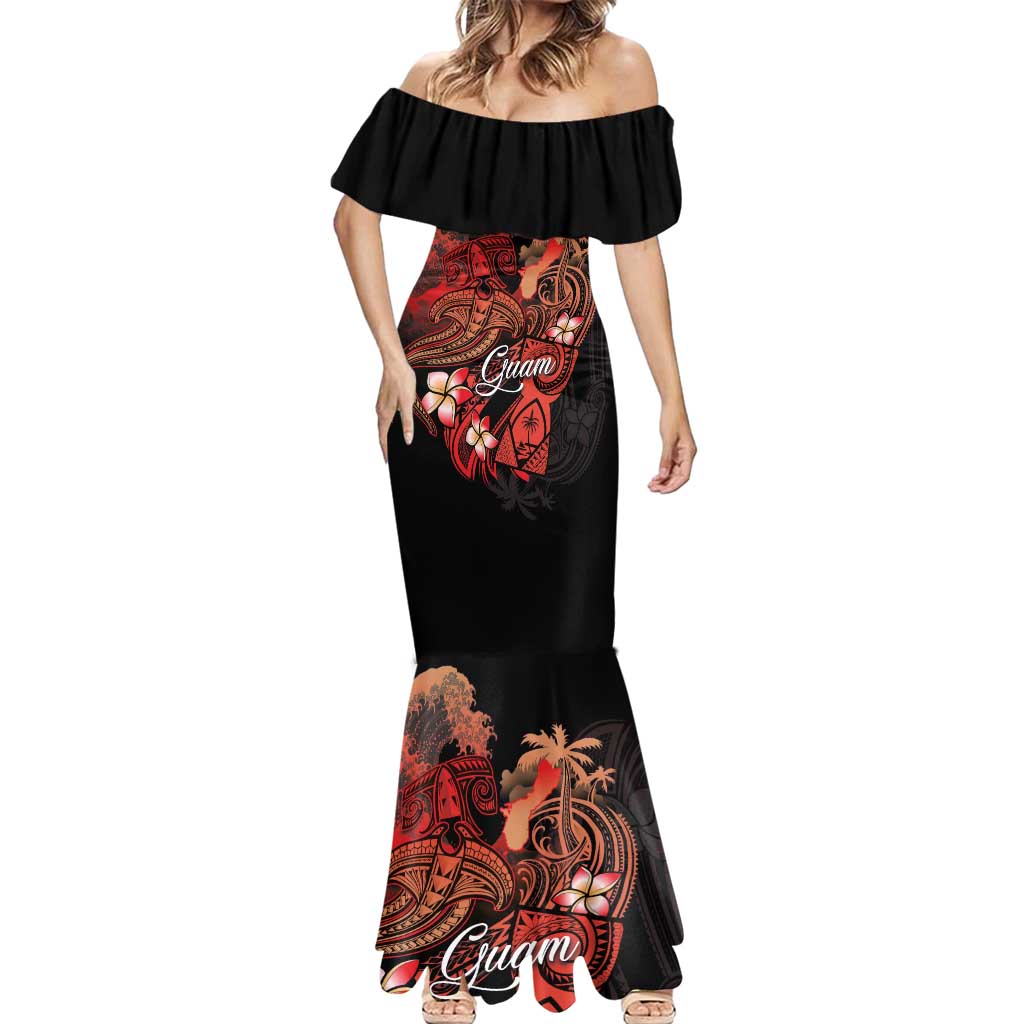 Guam Tribal Chamorro Mermaid Dress Polynesian Shark with Plumeria and Sea Vibe LT03 - Polynesian Pride