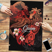 Guam Tribal Chamorro Puzzle Polynesian Shark with Plumeria and Sea Vibe LT03 Black - Polynesian Pride