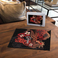 Guam Tribal Chamorro Puzzle Polynesian Shark with Plumeria and Sea Vibe LT03 - Polynesian Pride