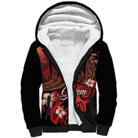 Guam Tribal Chamorro Sherpa Hoodie Polynesian Shark with Plumeria and Sea Vibe LT03 Unisex Black - Polynesian Pride