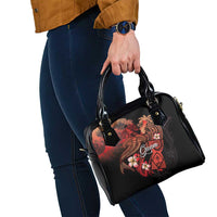 Guam Tribal Chamorro Shoulder Handbag Polynesian Shark with Plumeria and Sea Vibe - Polynesian Pride