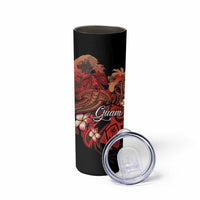 Guam Tribal Chamorro Skinny Tumbler Polynesian Shark with Plumeria and Sea Vibe LT03 - Polynesian Pride