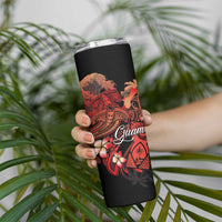 Guam Tribal Chamorro Skinny Tumbler Polynesian Shark with Plumeria and Sea Vibe LT03 - Polynesian Pride