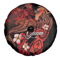 Guam Tribal Chamorro Spare Tire Cover Polynesian Shark with Plumeria and Sea Vibe LT03 - Polynesian Pride