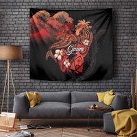 Guam Tribal Chamorro Tapestry Polynesian Shark with Plumeria and Sea Vibe LT03 Black - Polynesian Pride