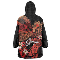Guam Tribal Chamorro Wearable Blanket Hoodie Polynesian Shark with Plumeria and Sea Vibe LT03 - Polynesian Pride