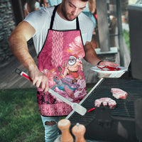 Hawaii Mele Kalikimaka Apron Funny Santa with Tribal Tattoos Kakau Pink Color LT03 - Polynesian Pride