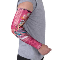 Hawaii Mele Kalikimaka Arm Sleeves Funny Santa with Tribal Tattoos Kakau Pink Color LT03 - Polynesian Pride