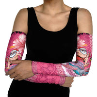Hawaii Mele Kalikimaka Arm Sleeves Funny Santa with Tribal Tattoos Kakau Pink Color LT03 - Polynesian Pride