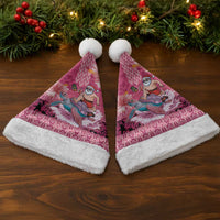 Hawaii Mele Kalikimaka Christmas Santa Hat Funny Santa with Tribal Tattoos Kakau Pink Color LT03 - Polynesian Pride