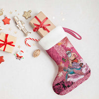 Hawaii Mele Kalikimaka Christmas Stocking Funny Santa with Tribal Tattoos Kakau Pink Color LT03 - Polynesian Pride
