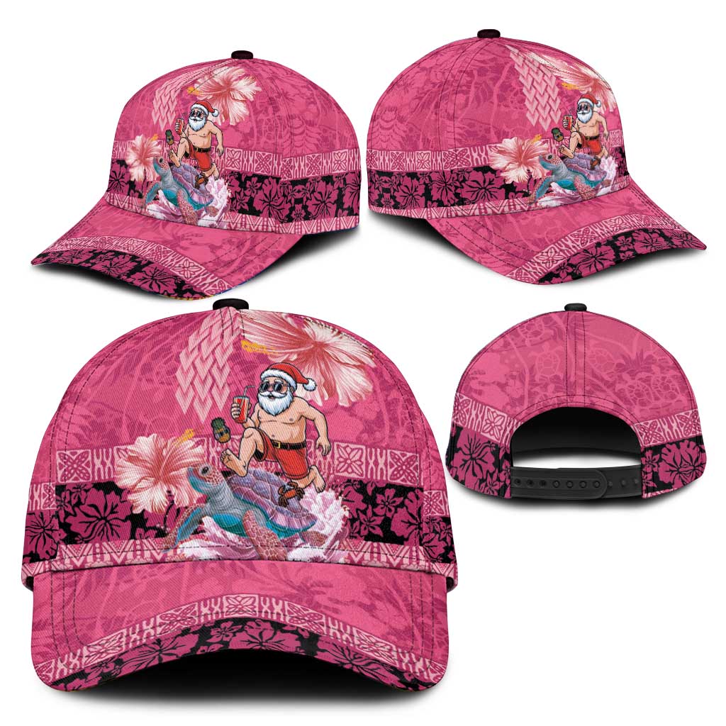 Hawaii Mele Kalikimaka Classic Cap Funny Santa with Tribal Tattoos Kakau Pink Color LT03 - Polynesian Pride