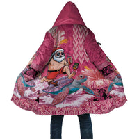 Hawaii Mele Kalikimaka Cloak Funny Santa with Tribal Tattoos Kakau Pink Color LT03 Unisex Pink - Polynesian Pride
