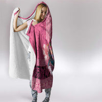 Hawaii Mele Kalikimaka Hooded Blanket Funny Santa with Tribal Tattoos Kakau Pink Color LT03 - Polynesian Pride