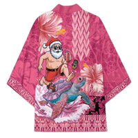 Hawaii Mele Kalikimaka Kimono Funny Santa with Tribal Tattoos Kakau Pink Color LT03 - Polynesian Pride
