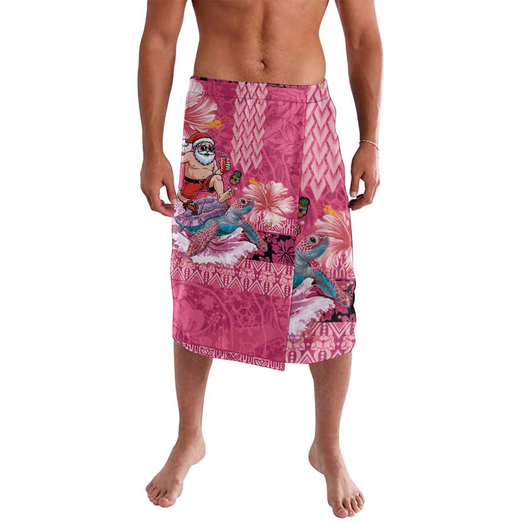Hawaii Mele Kalikimaka Lavalava Funny Santa with Tribal Tattoos Kakau Pink Color LT03 Pink - Polynesian Pride