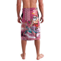 Hawaii Mele Kalikimaka Lavalava Funny Santa with Tribal Tattoos Kakau Pink Color LT03 - Polynesian Pride