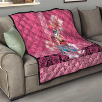 Hawaii Mele Kalikimaka Quilt Funny Santa with Tribal Tattoos Kakau Pink Color LT03 - Polynesian Pride